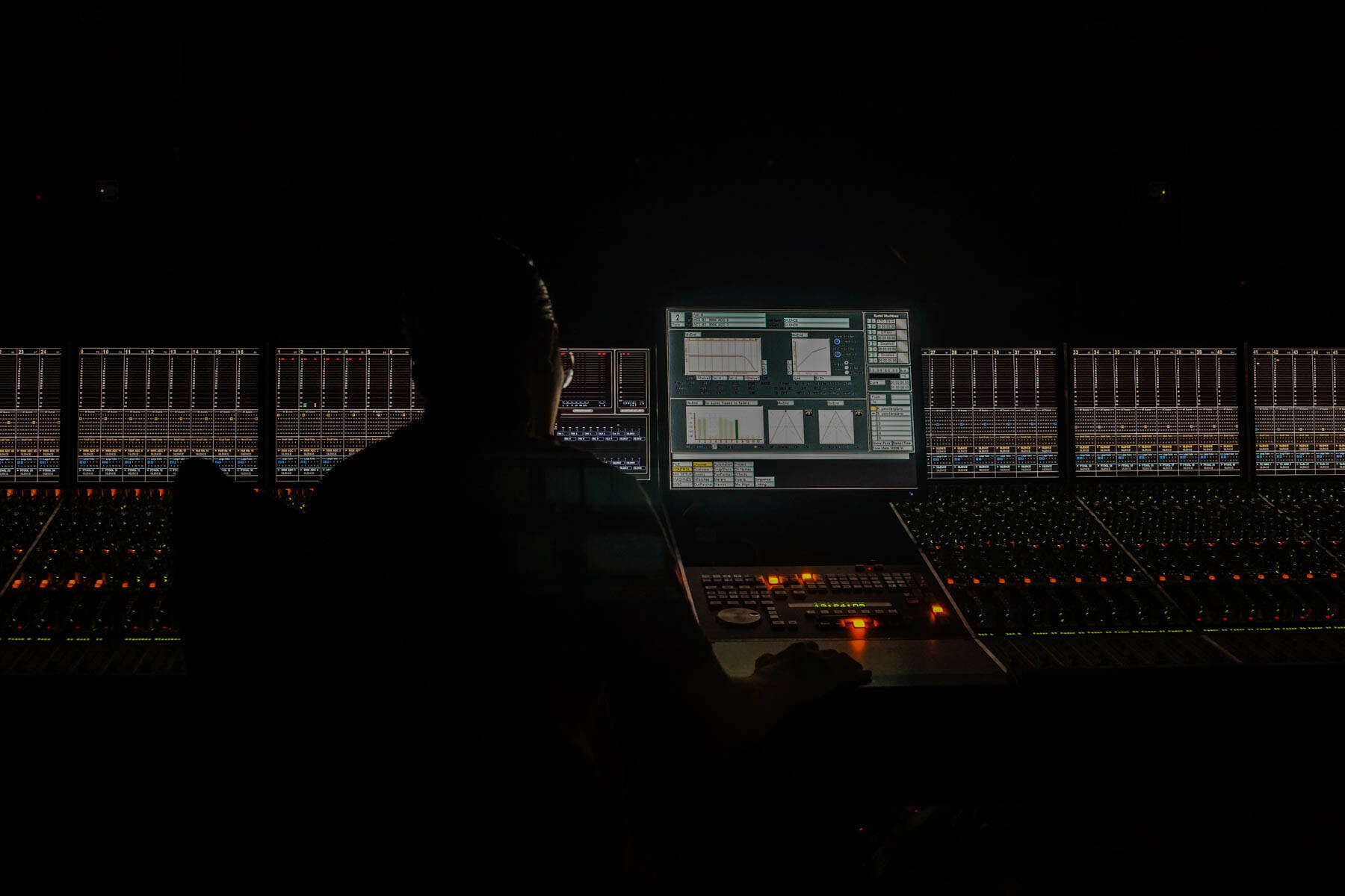 Audio mixing console desk